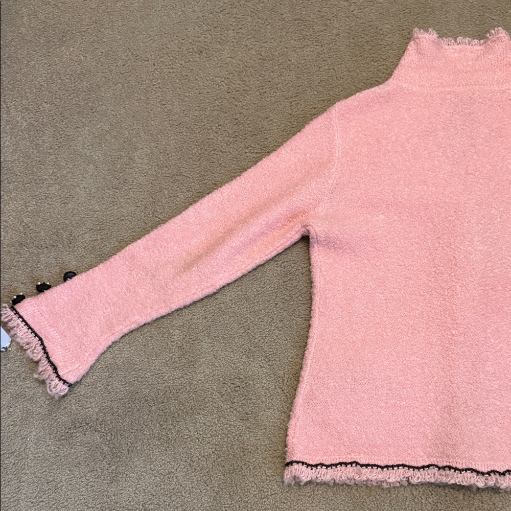Berek Coquette Pink Knit 90’s Vintage Sweater Jacket with Bows - Picture 8 of 16